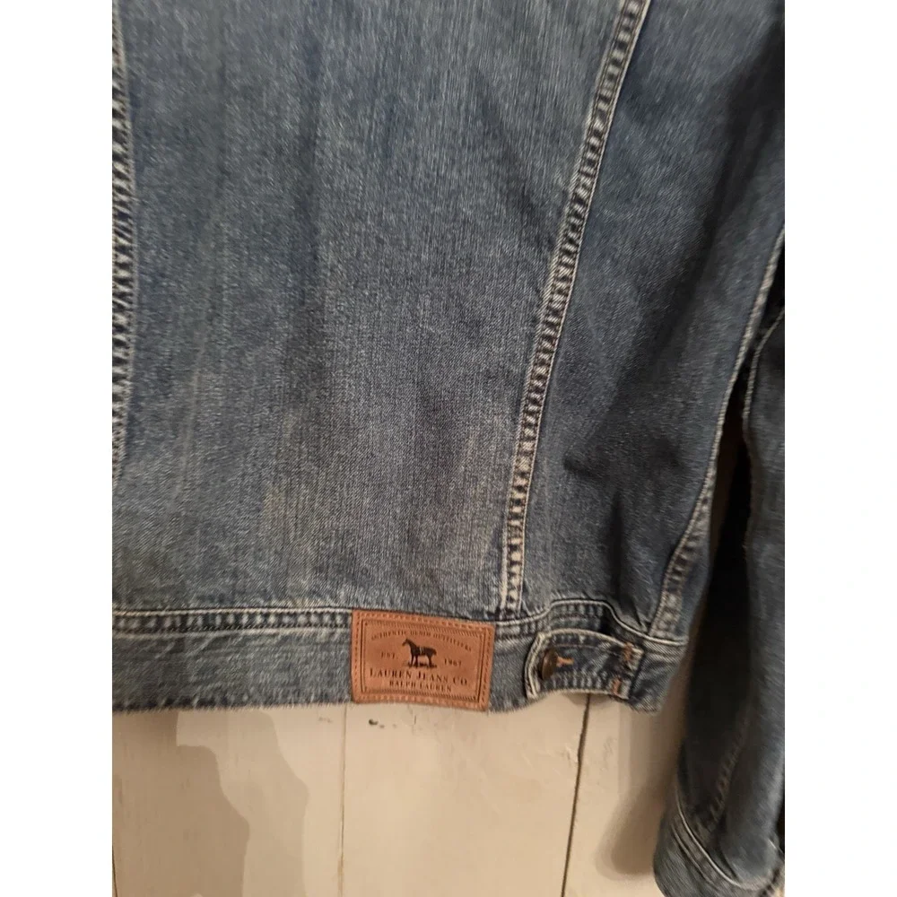 Lauren Jeans Co By Ralph Lauren Womens Sz-M Trucker‎ Jean Jacket VINTAGE - Picture 8 of 9